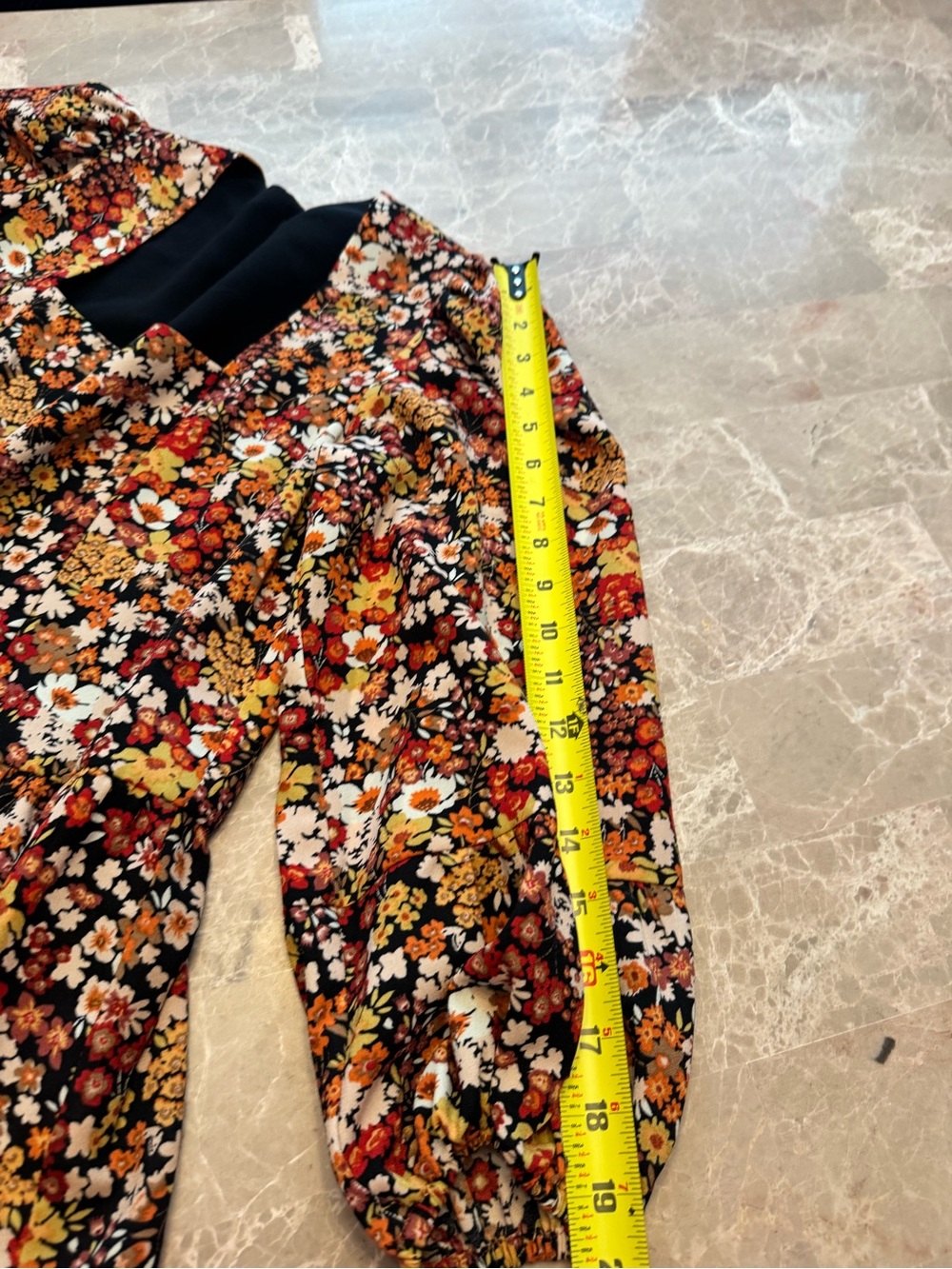 Sugar Lips Floral Shirt subtle peplum balloon sleeves XS - Picture 7 of 8